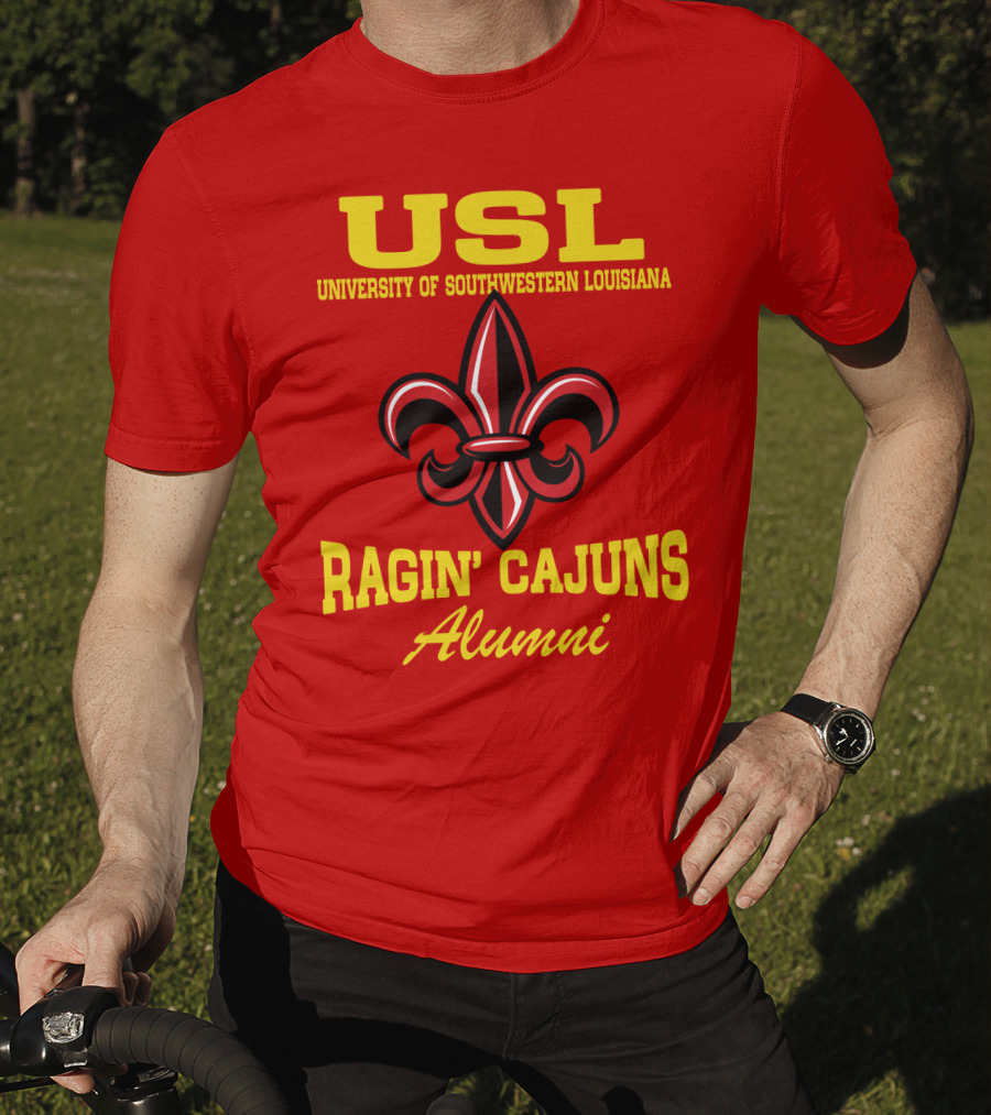 USL University Of Southwestern Louisiana Ragin' Cajuns Alumni Fleur-de-Lis T-Shirt