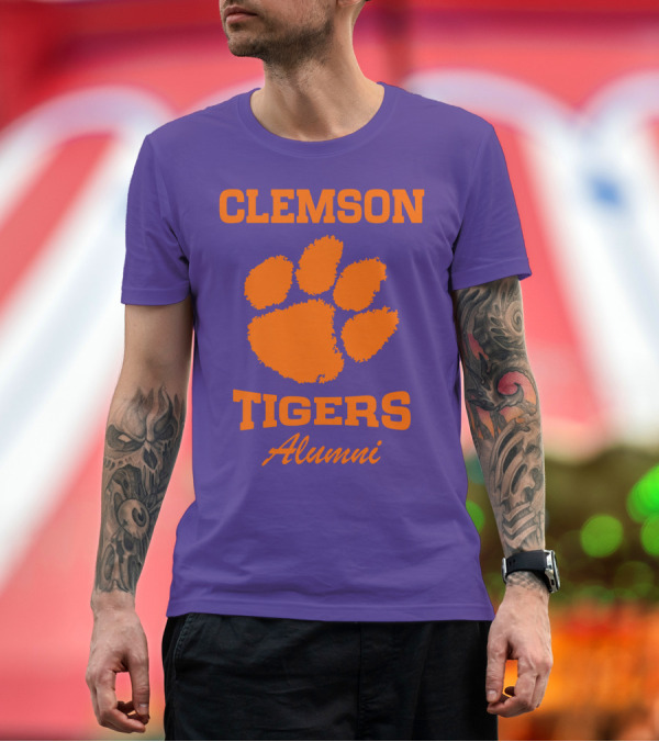 Premium T-Shirt: Clemson Tigers Alumni Paw Prints T-Shirt Clemson Tigers Alumni Paw Prints T-Shirt