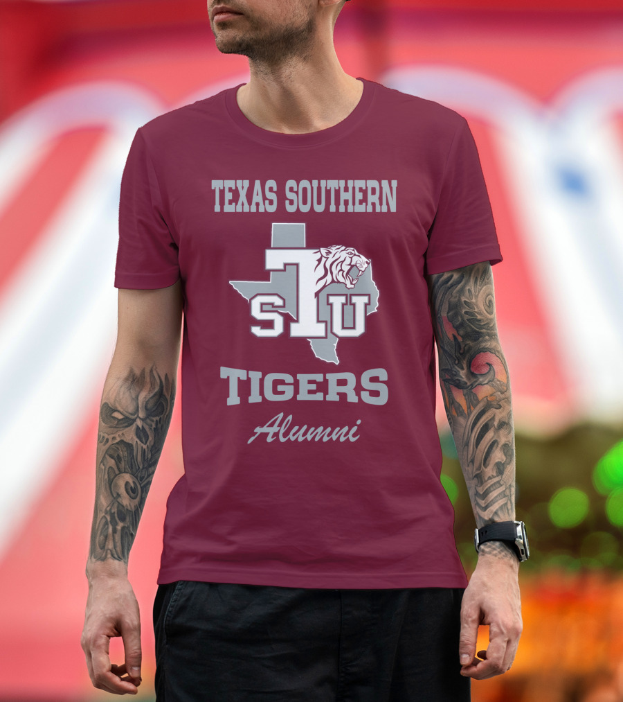 Texas Southern Tigers TSU Alumni Texas Outline T-Shirt