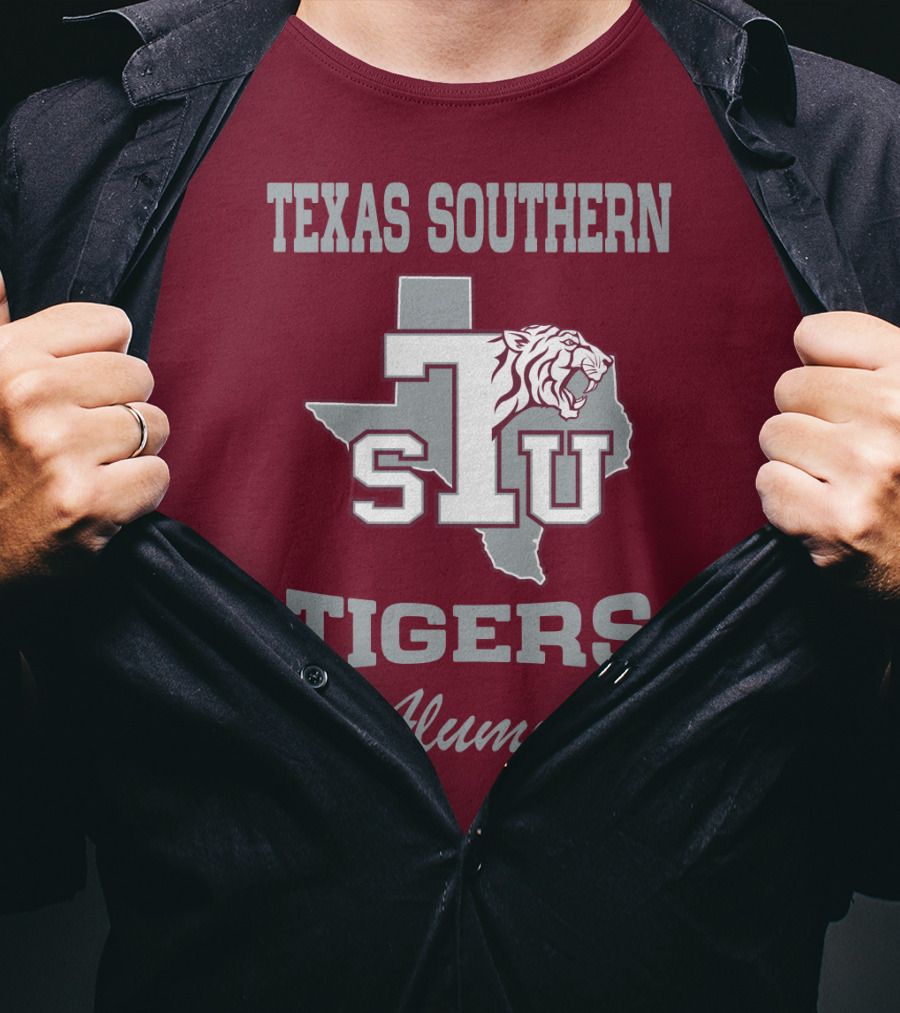Texas Southern Tigers TSU Alumni Texas Outline T-Shirt