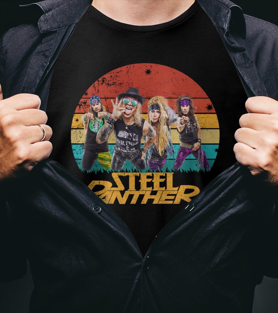 Steel Panther Retro Vintage Band Members 80s Rock T-Shirt