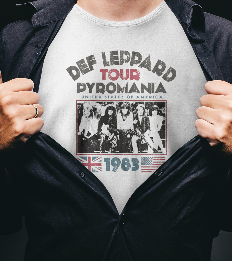 Def Leppard Tour Pyromania United States Of America 1983 T-Shirt