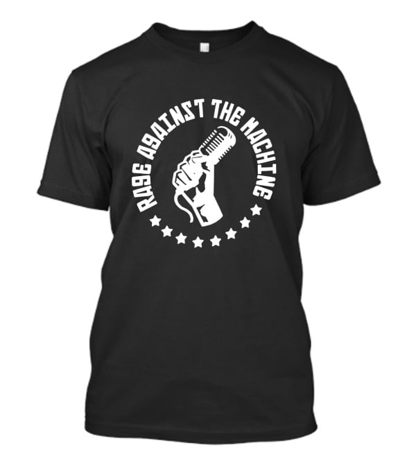 Rage Against The Machine Fist Holding Microphone Stars T-Shirt
