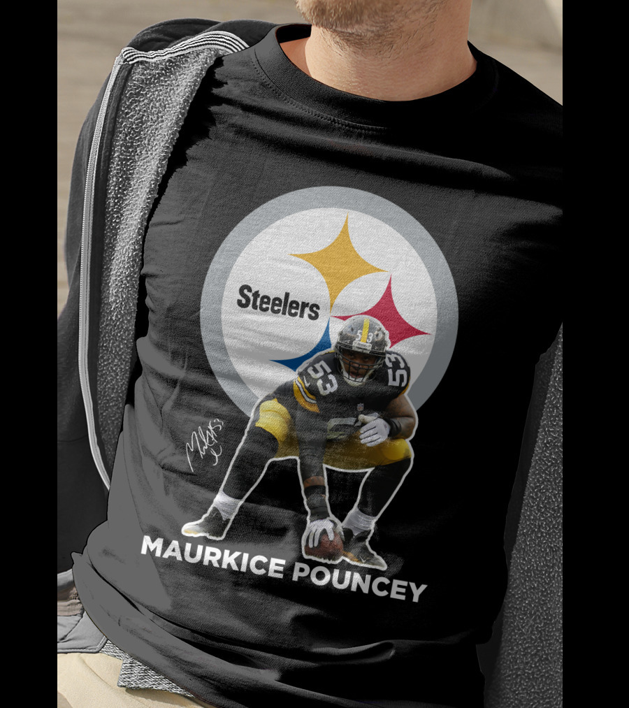 Steelers Maurkice Pouncey Number 53 Football Player Signature Steelers T-Shirt
