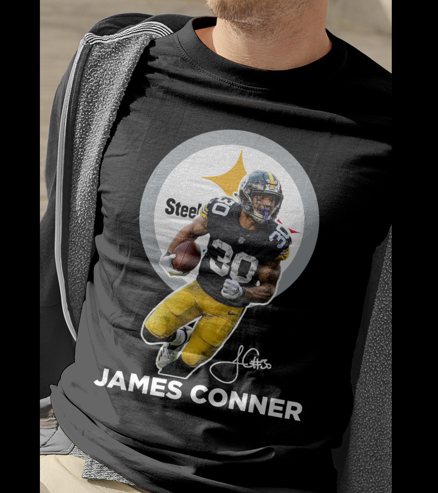 Steelers James Conner #30 Football Player Signature T-Shirt