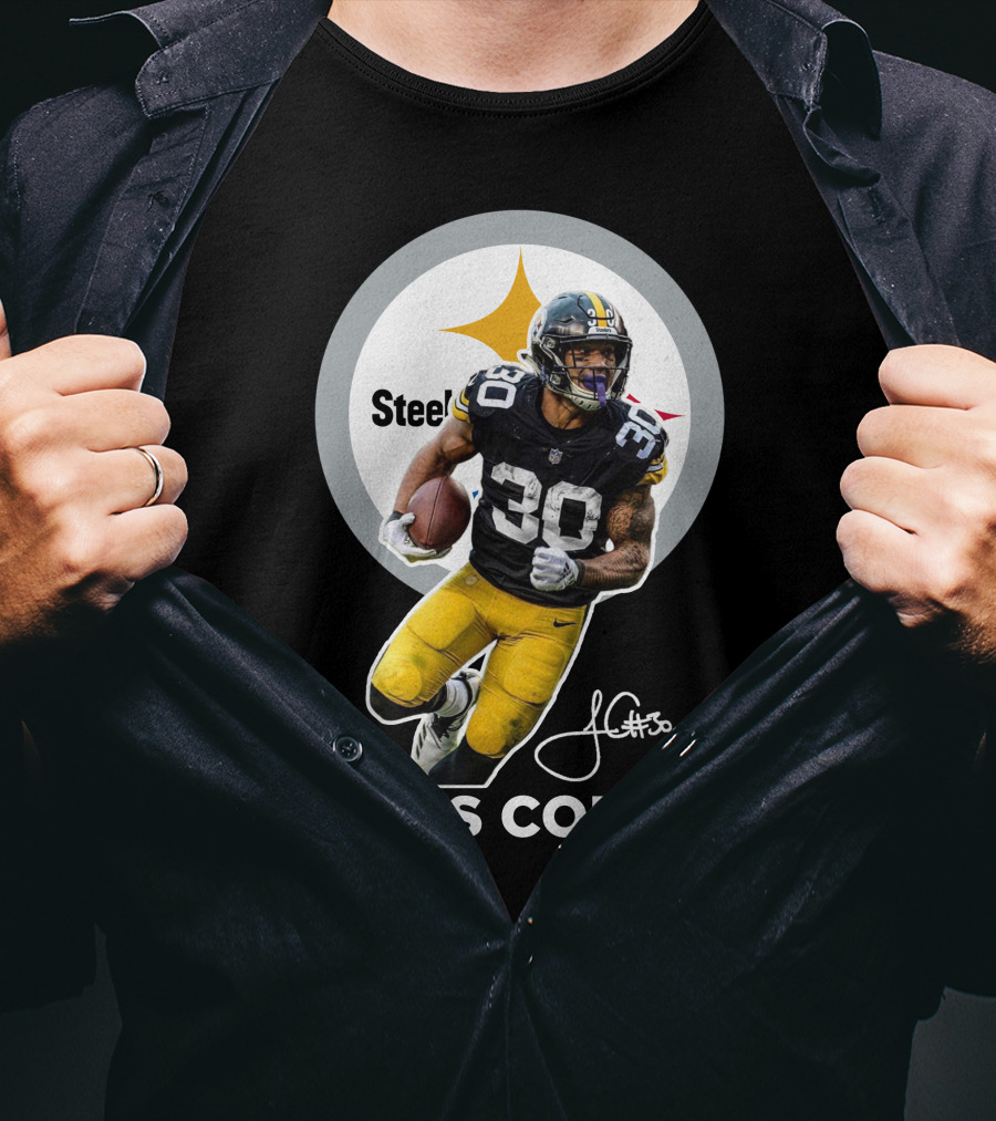Steelers James Conner #30 Football Player Signature T-Shirt
