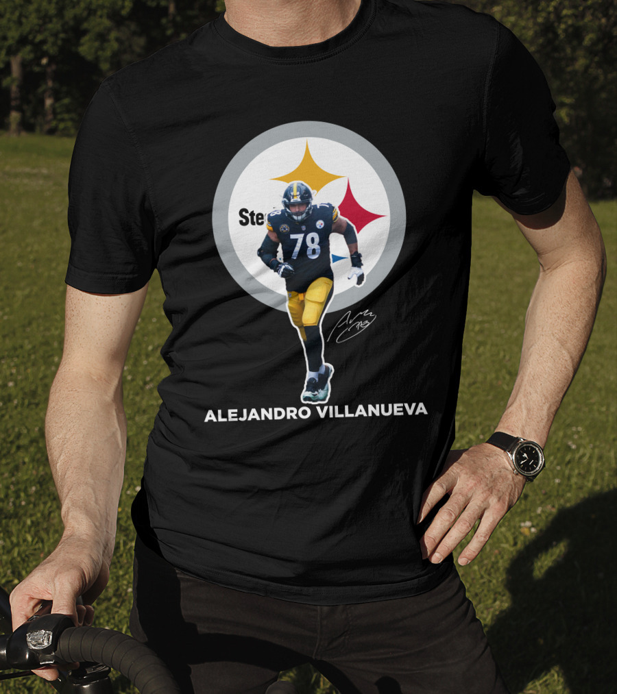 Steelers Alejandro Villanueva 78 Player Signature T-Shirt