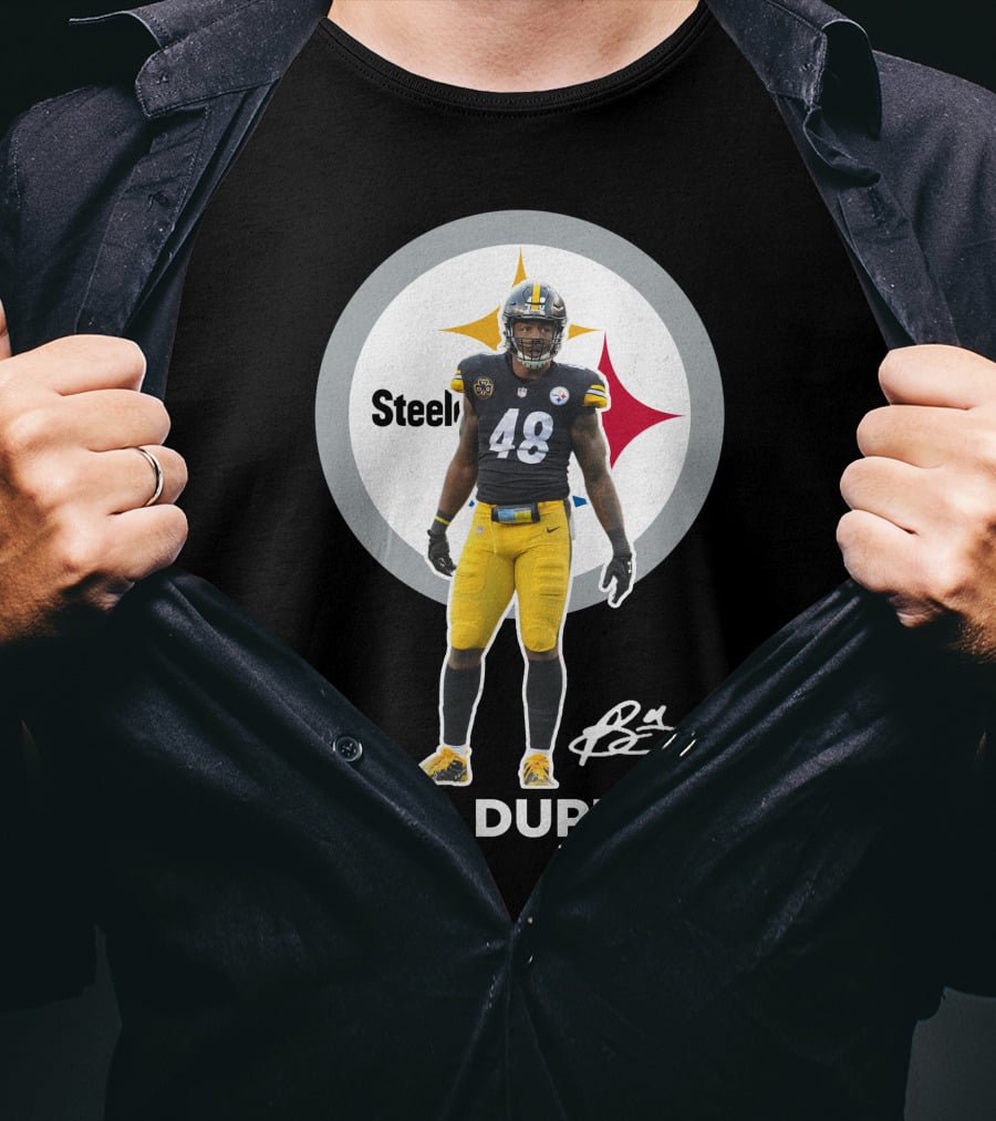 Bud Dupree Steelers 48 Football Player Autograph Signature T-Shirt