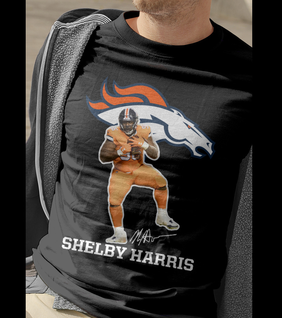 Shelby Harris Denver Broncos Official Signature Football Player Merchandise T-Shirt