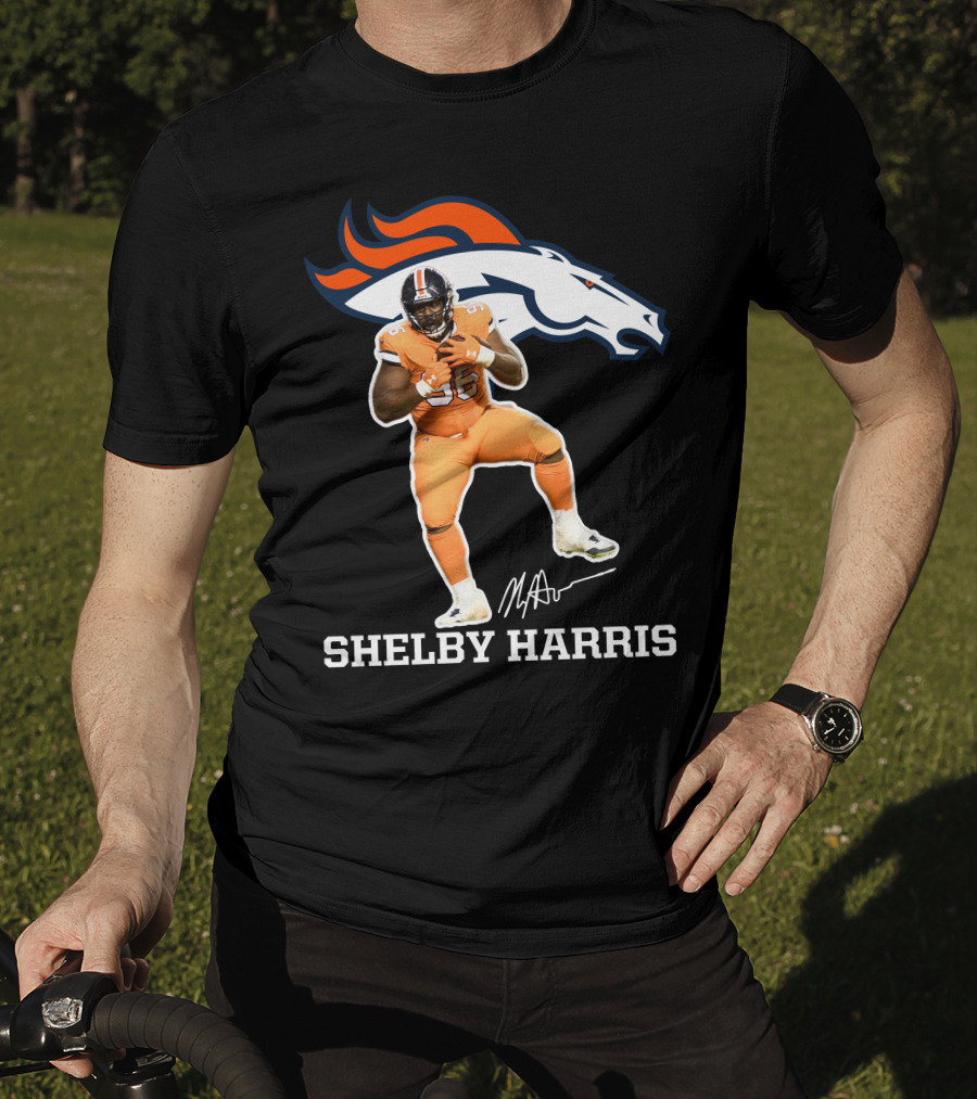 Shelby Harris Denver Broncos Official Signature Football Player Merchandise T-Shirt