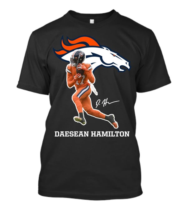 Daesean Hamilton Denver Football Broncos 17 Signature T-Shirt