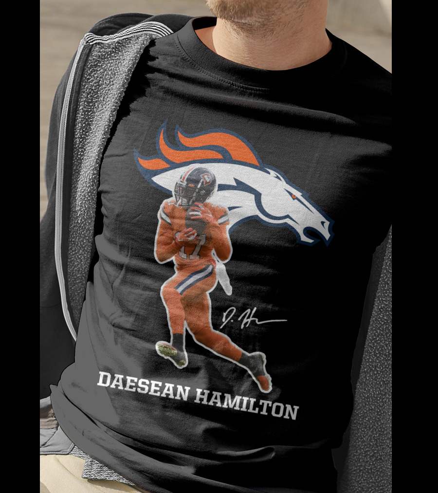 Daesean Hamilton Denver Football Broncos 17 Signature T-Shirt