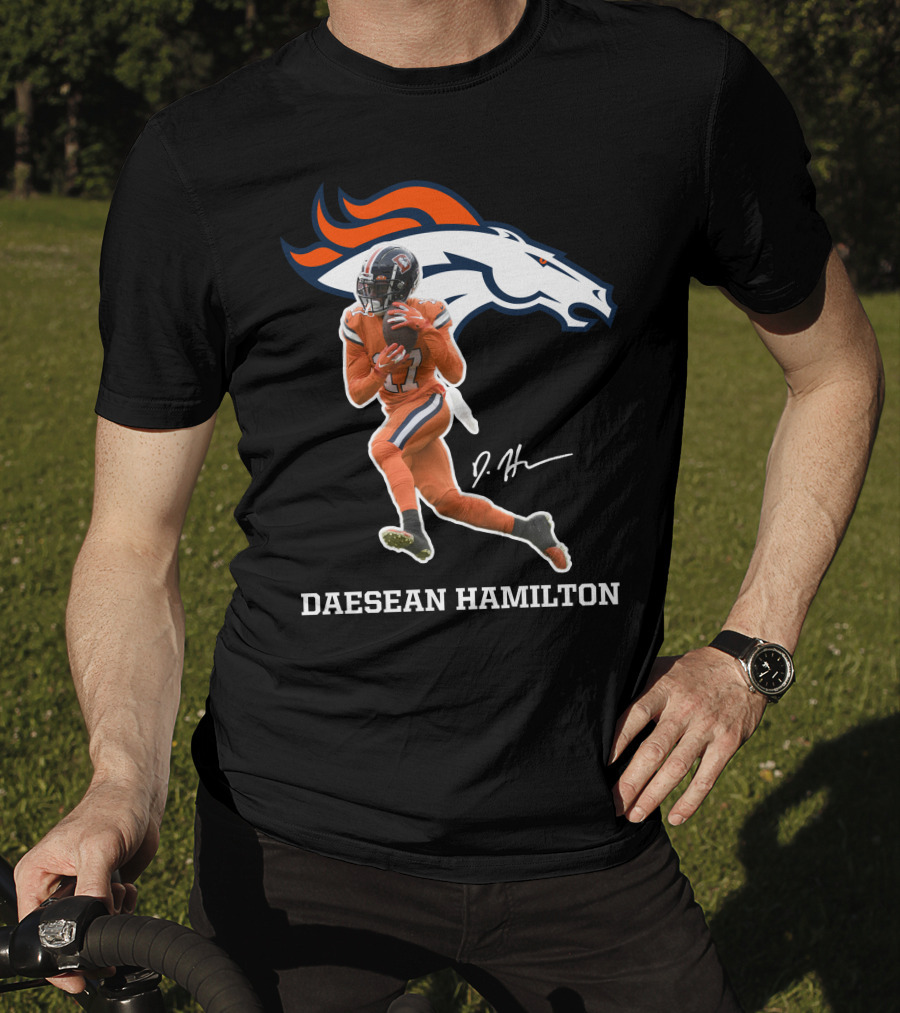 Daesean Hamilton Denver Football Broncos 17 Signature T-Shirt