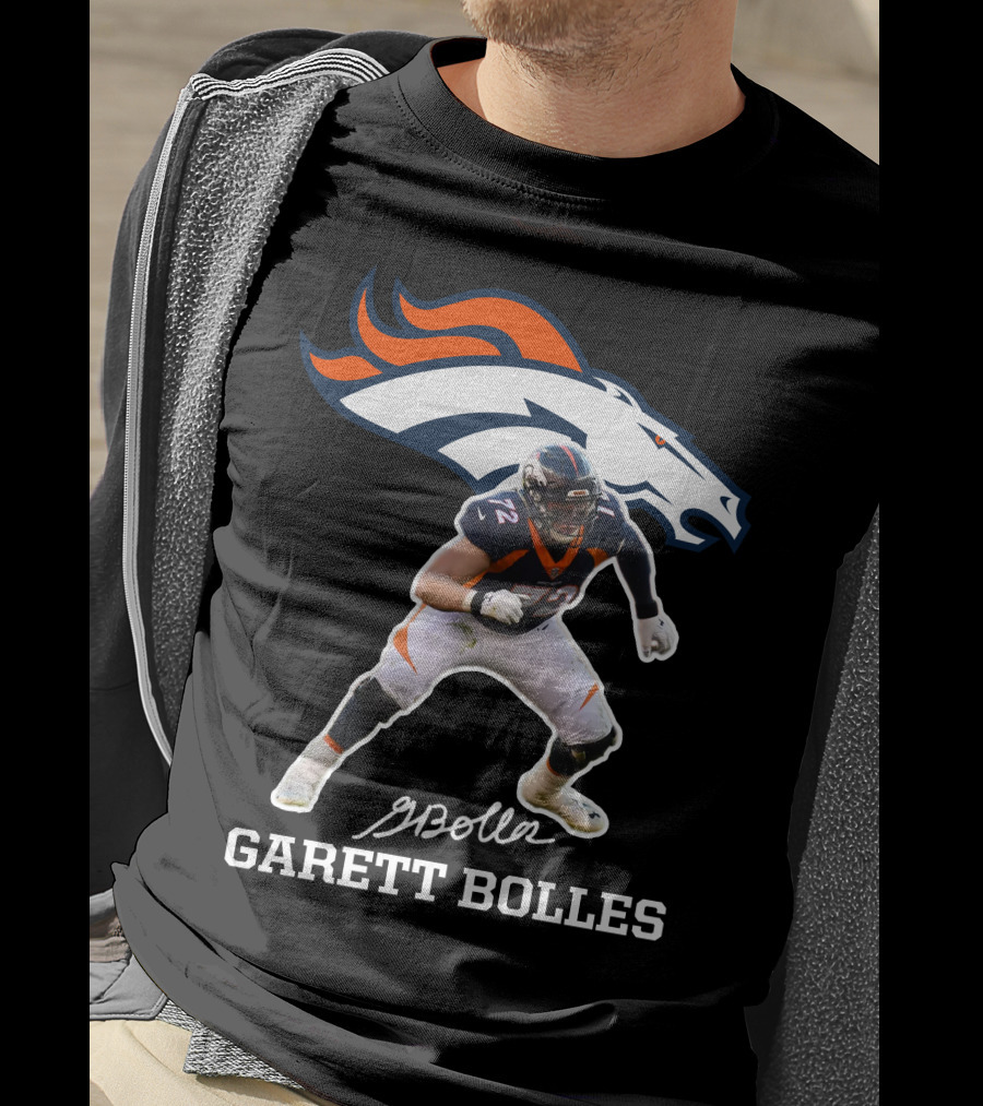 Denver Broncos Garett Bolles Signature Football Player T-Shirt