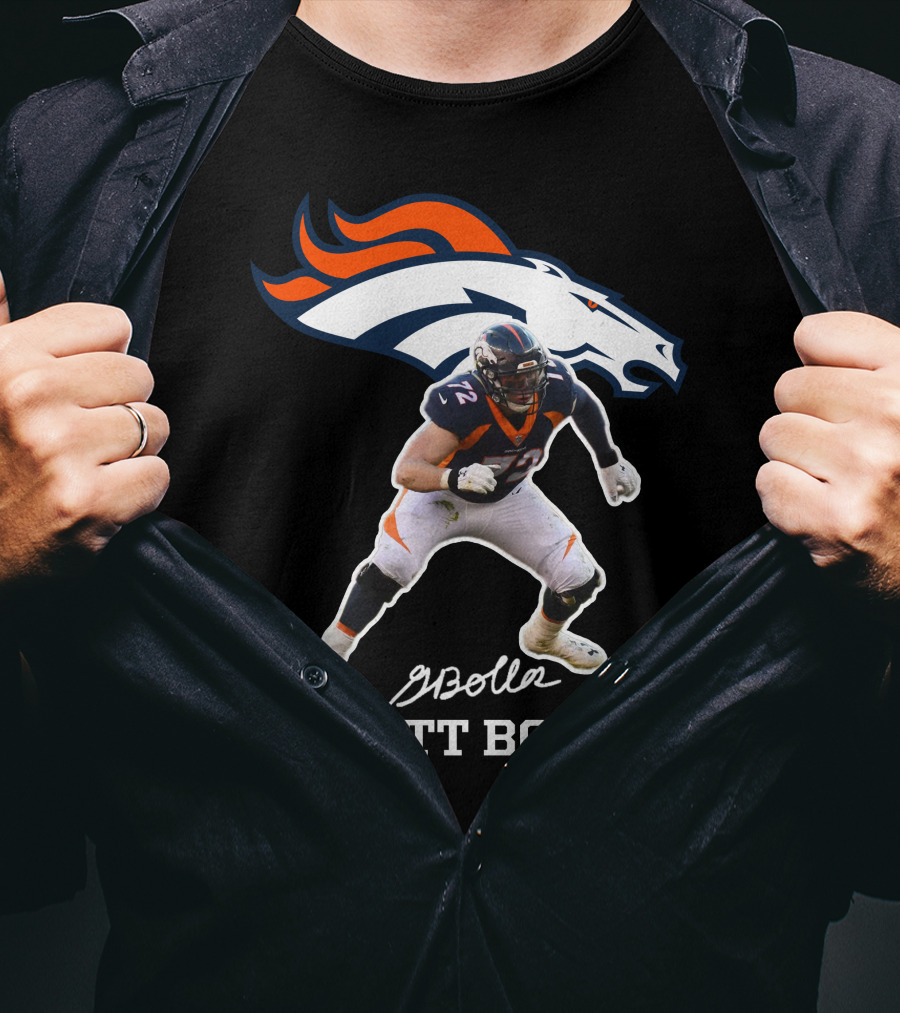Denver Broncos Garett Bolles Signature Football Player T-Shirt