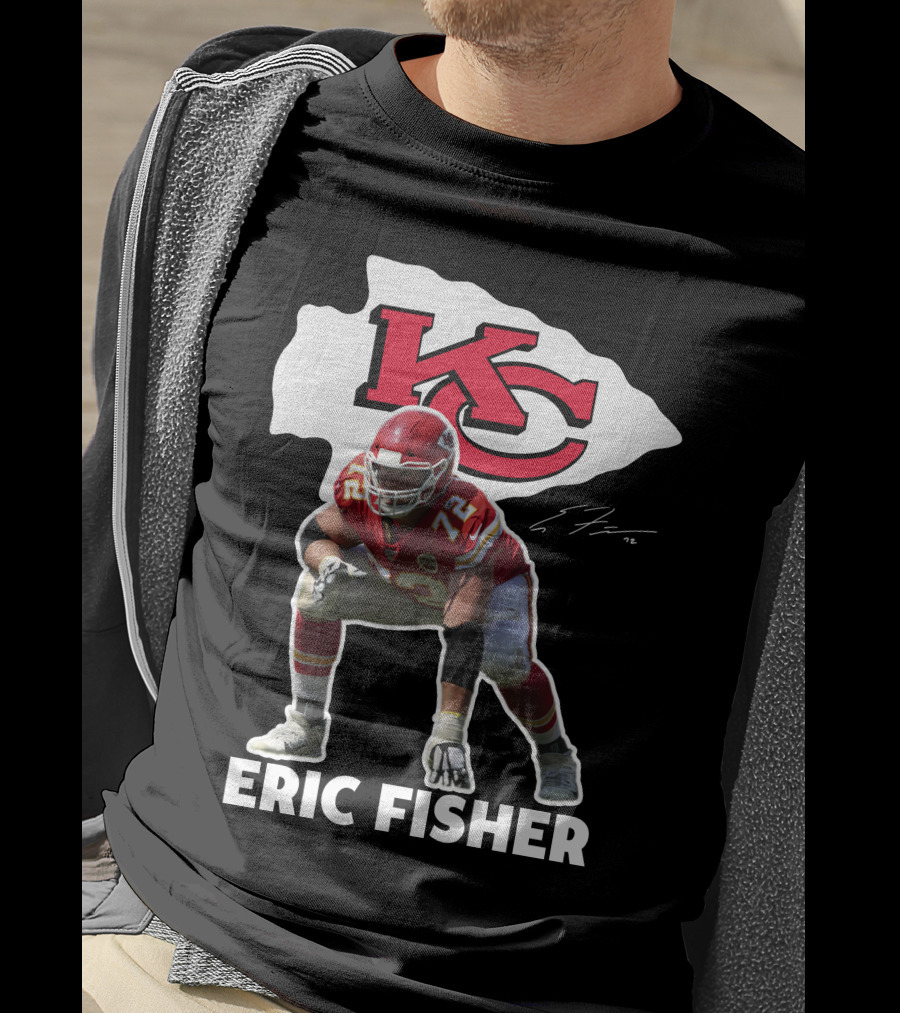 KC Chiefs Eric Fisher 72 Football Signature T-Shirt