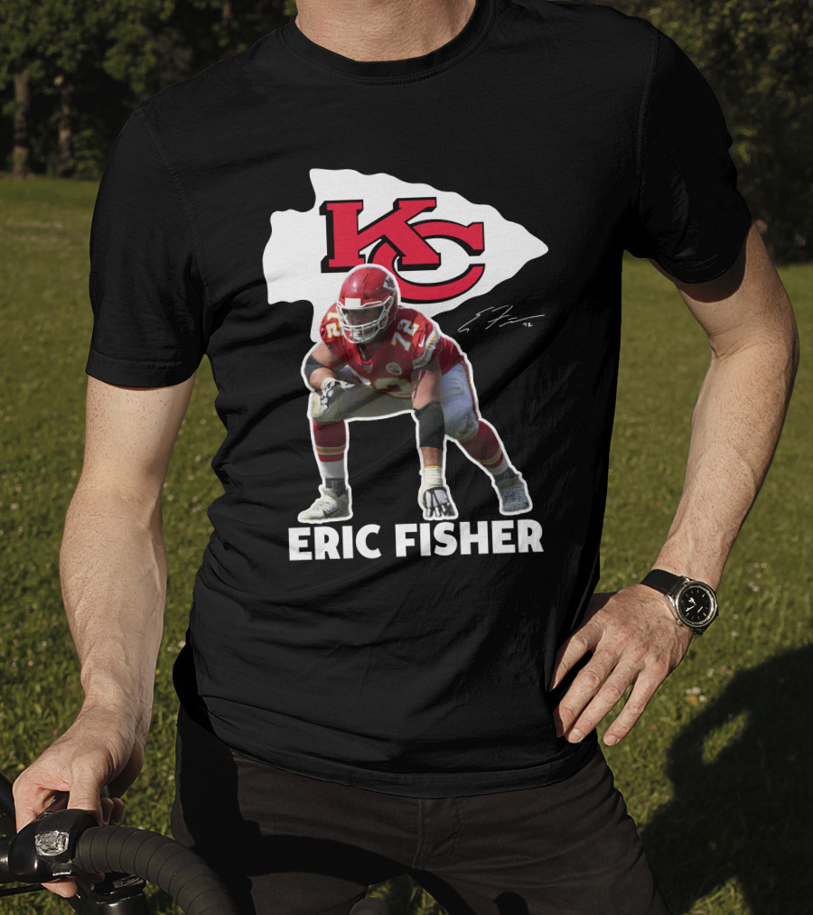 KC Chiefs Eric Fisher 72 Football Signature T-Shirt