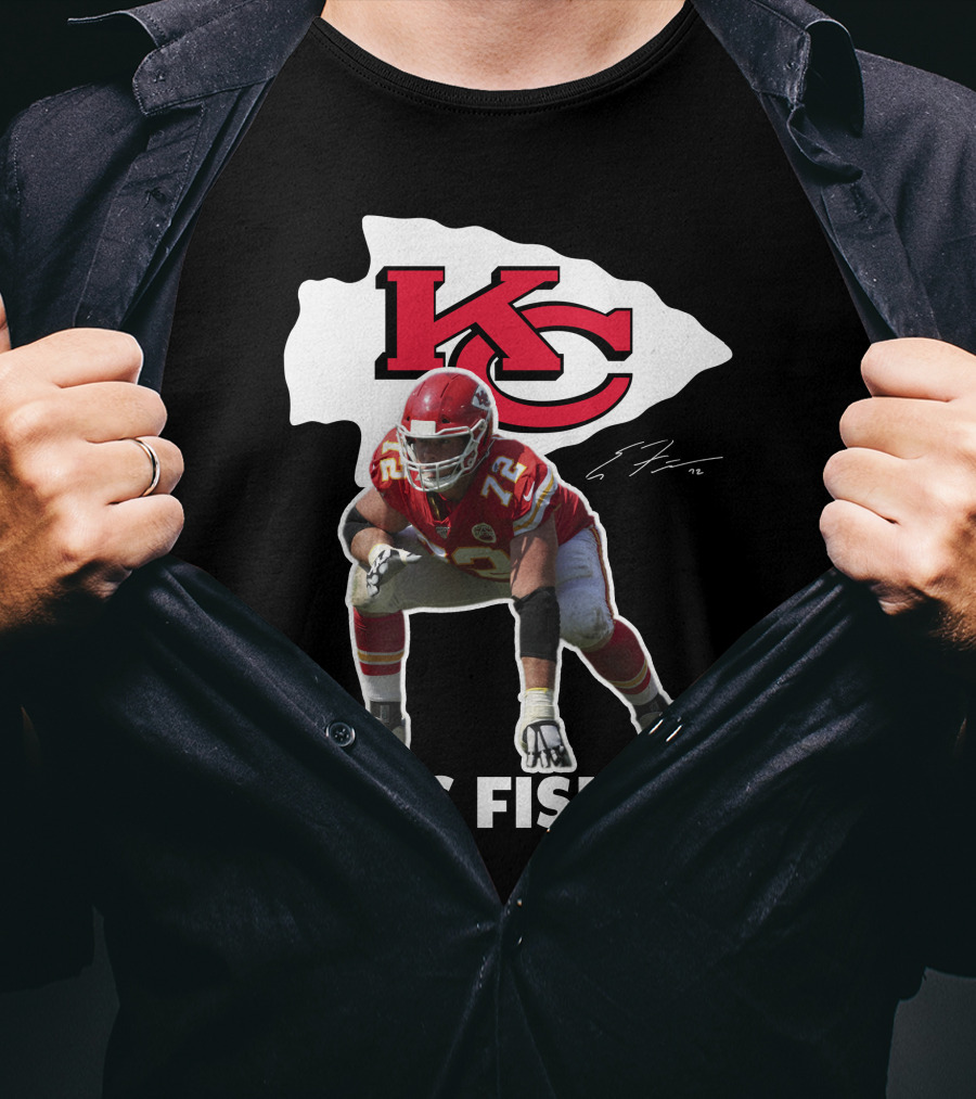 KC Chiefs Eric Fisher 72 Football Signature T-Shirt