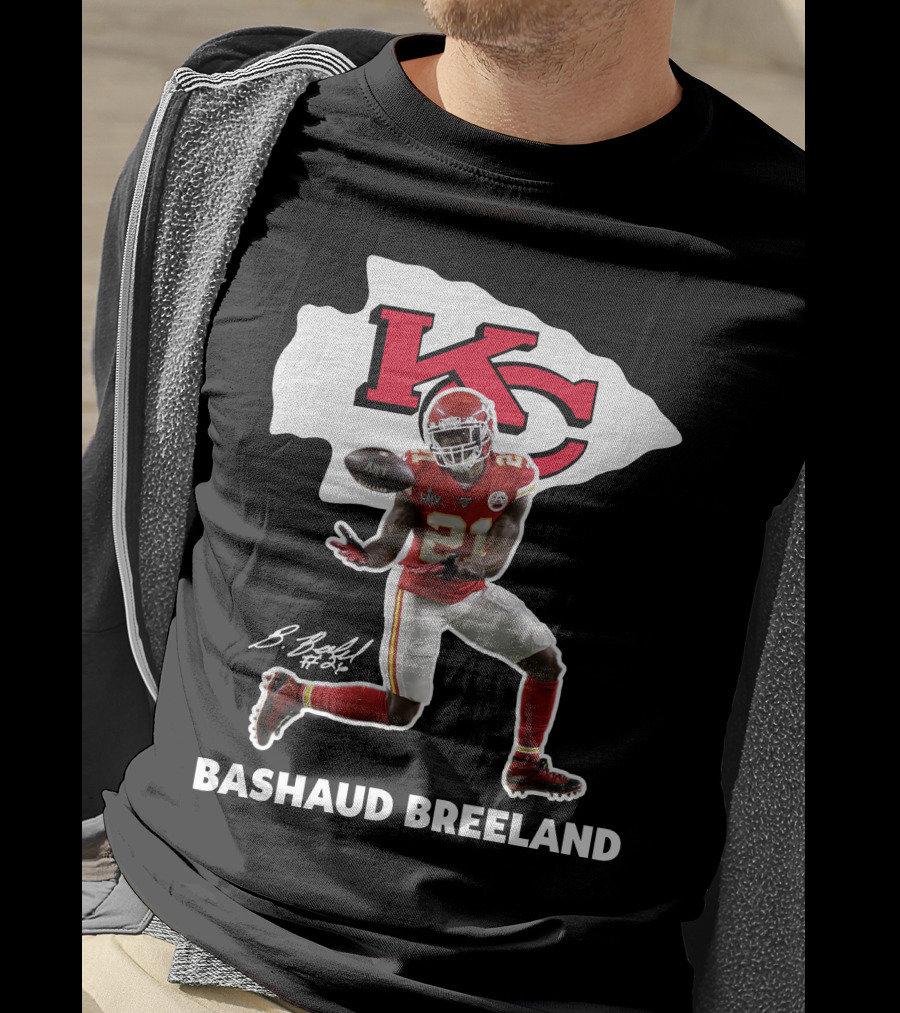 Bashaud Breland Kansas City Chiefs Super Bowl Liv 21 Kc Logo Signature T-Shirt