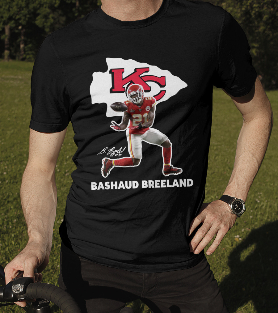 Bashaud Breland Kansas City Chiefs Super Bowl Liv 21 Kc Logo Signature T-Shirt