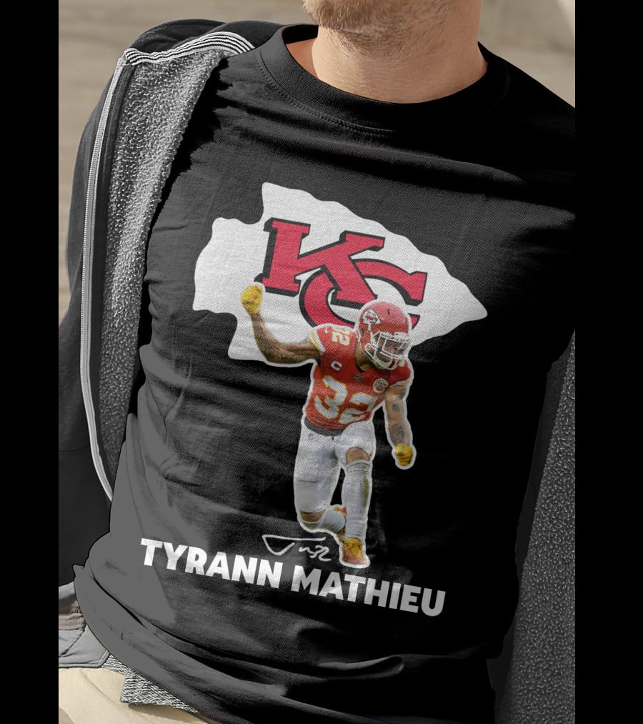 Tyrann Mathieu Kansas City Chiefs KC Football 32 Signature T-Shirt