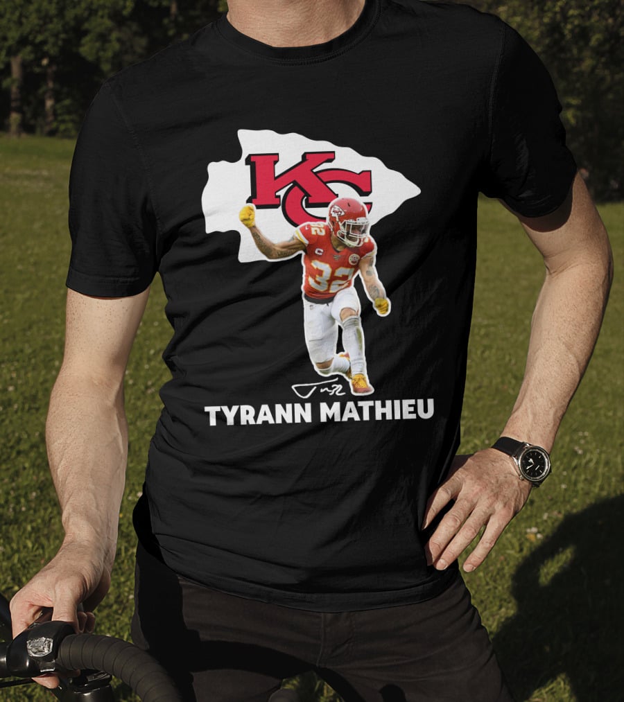 Tyrann Mathieu Kansas City Chiefs KC Football 32 Signature T-Shirt