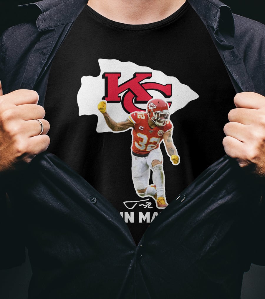 Tyrann Mathieu Kansas City Chiefs KC Football 32 Signature T-Shirt