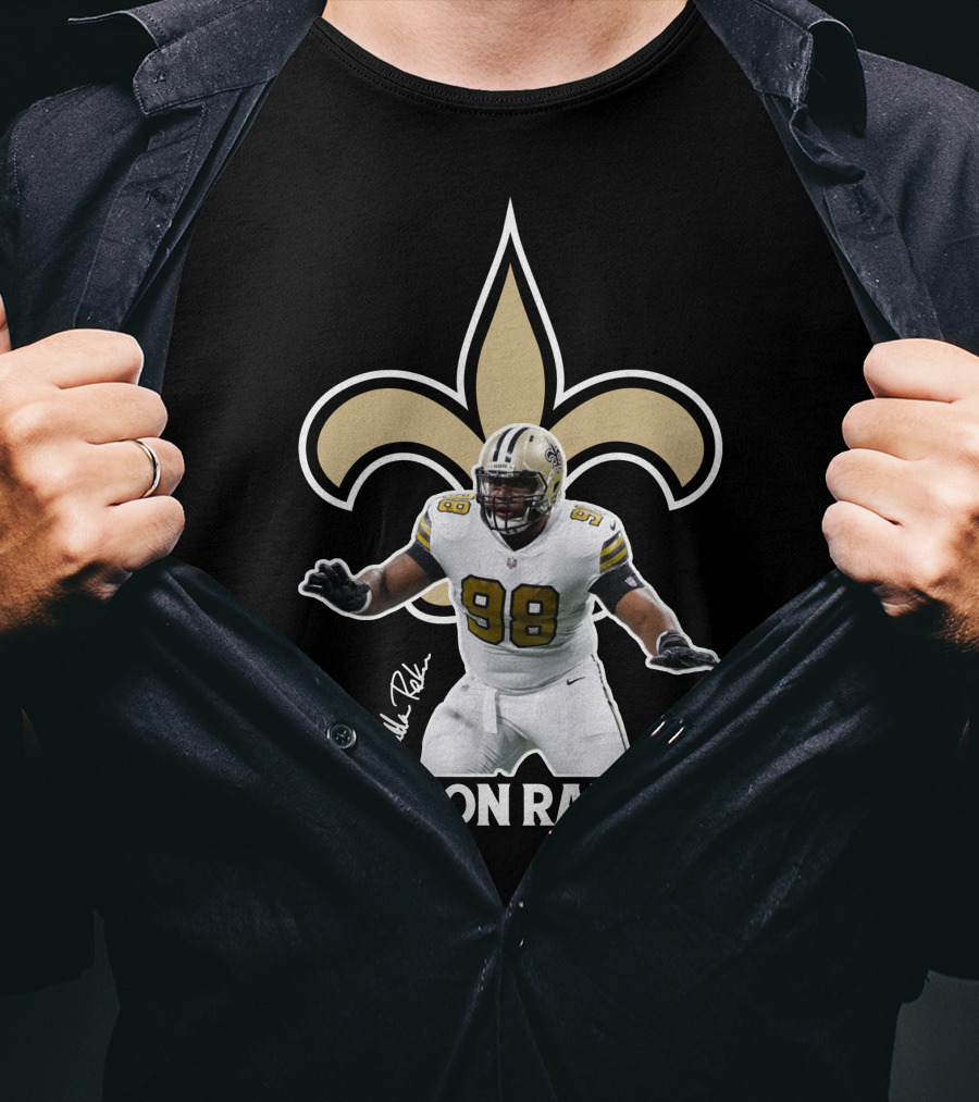 Sheldon Rankins New Orleans Saints Fleur-de-Lis Number 98 T-Shirt