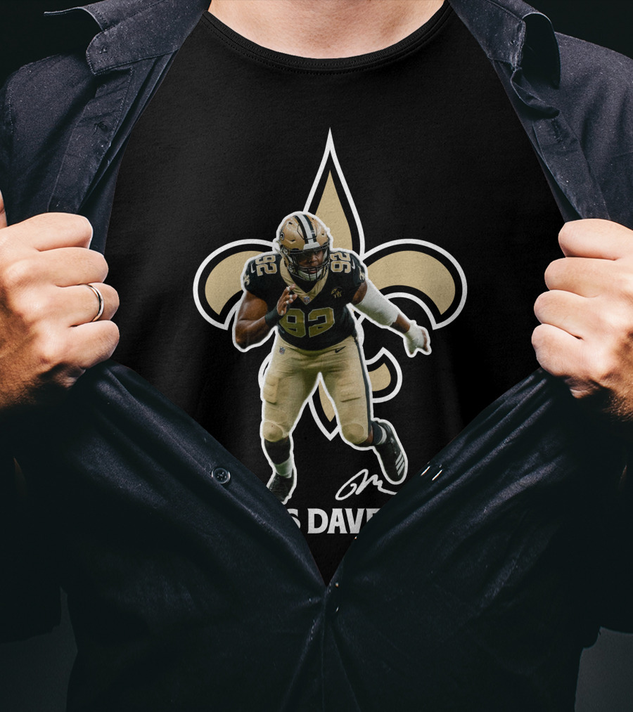 Marcus Davenport New Orleans Football Fleur-de-Lis 92 T-Shirt