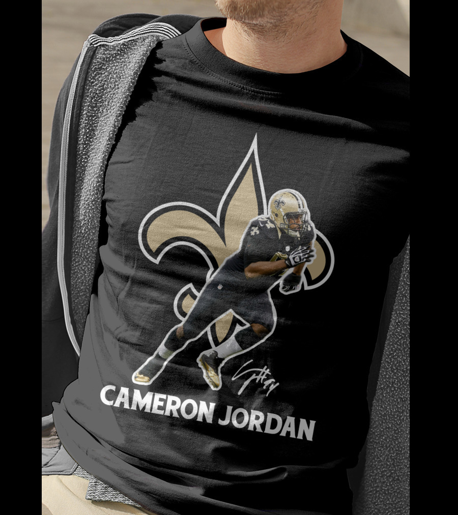 Cameron Jordan New Orleans Saints Fleur-De-Lis Autograph T-Shirt