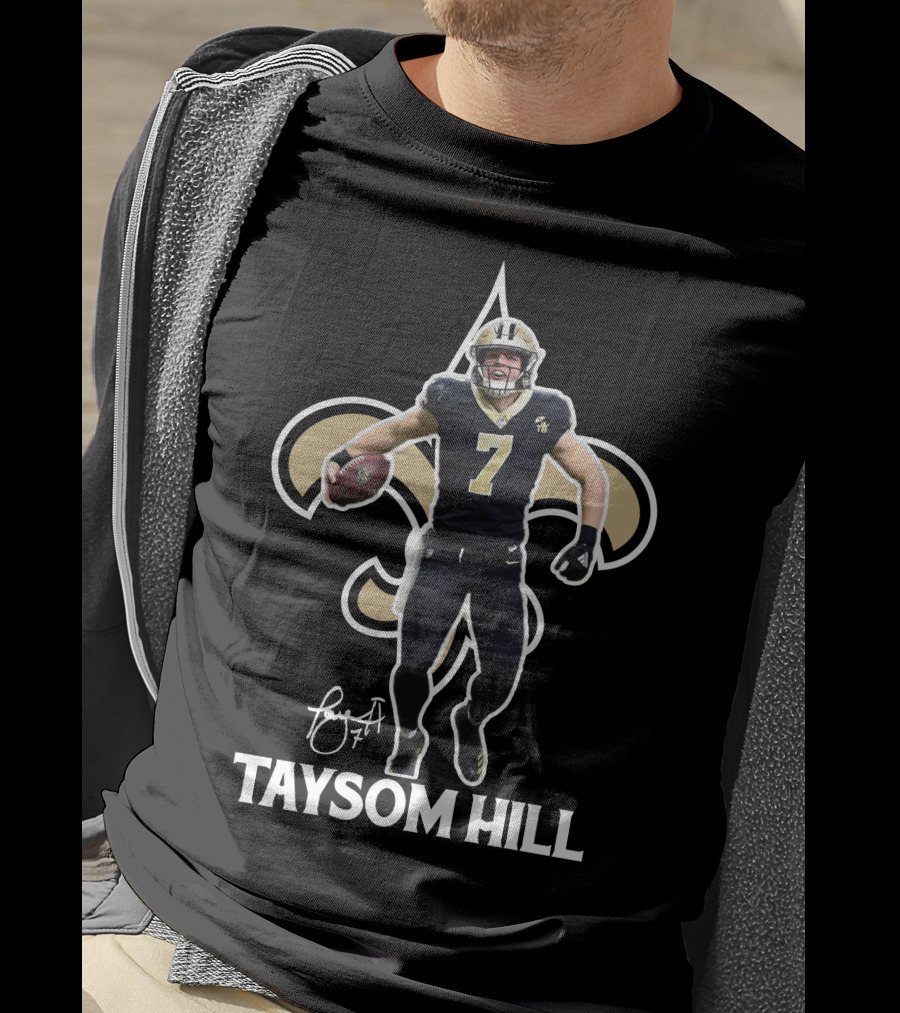 Taysom Hill New Orleans Saints Fleur De Lis Football T-Shirt