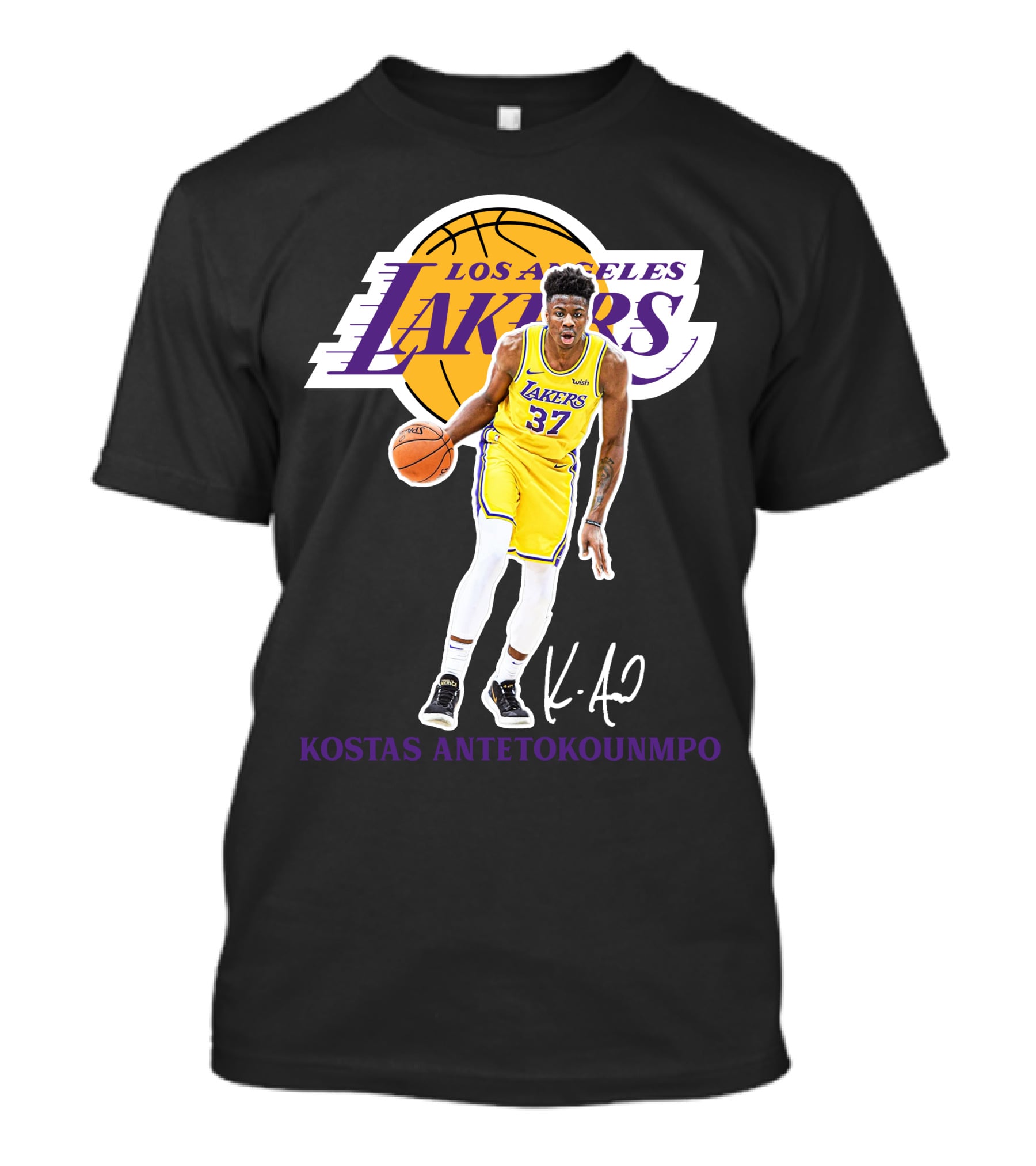 Kostas Antetokounmpo Los Angeles Lakers 37 La12 T-Shirt