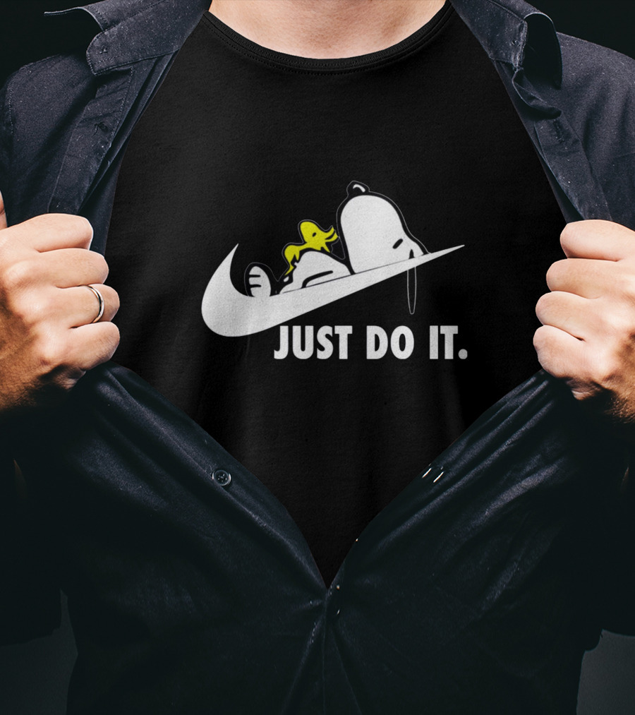 Snoopy And Woodstock Just Do It Swoosh T-Shirt