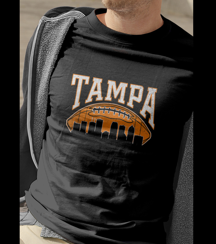 Tampa Football City Skyline T-Shirt