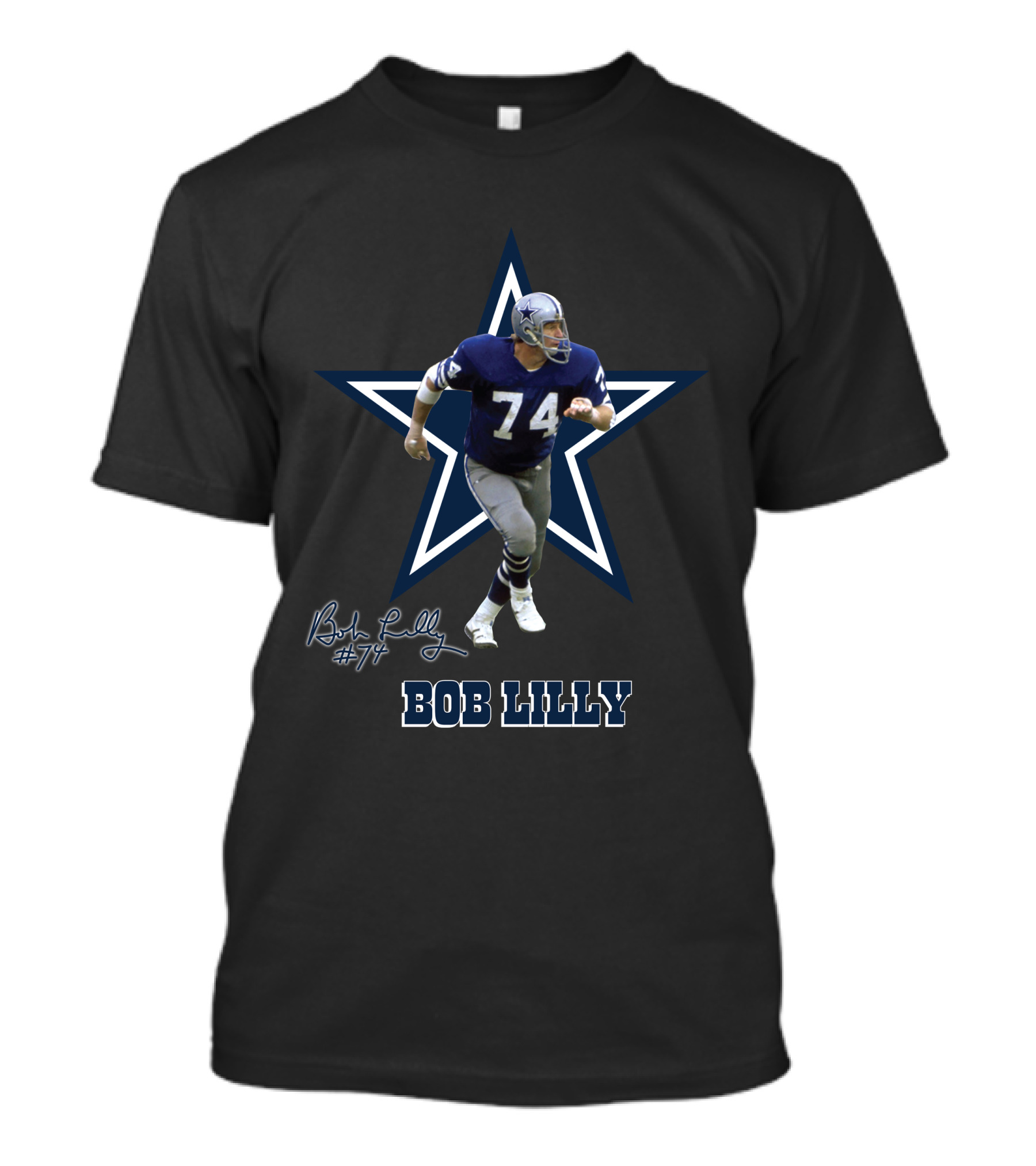 Bob Lilly Dallas Cowboys Legend 74 Star T-Shirt