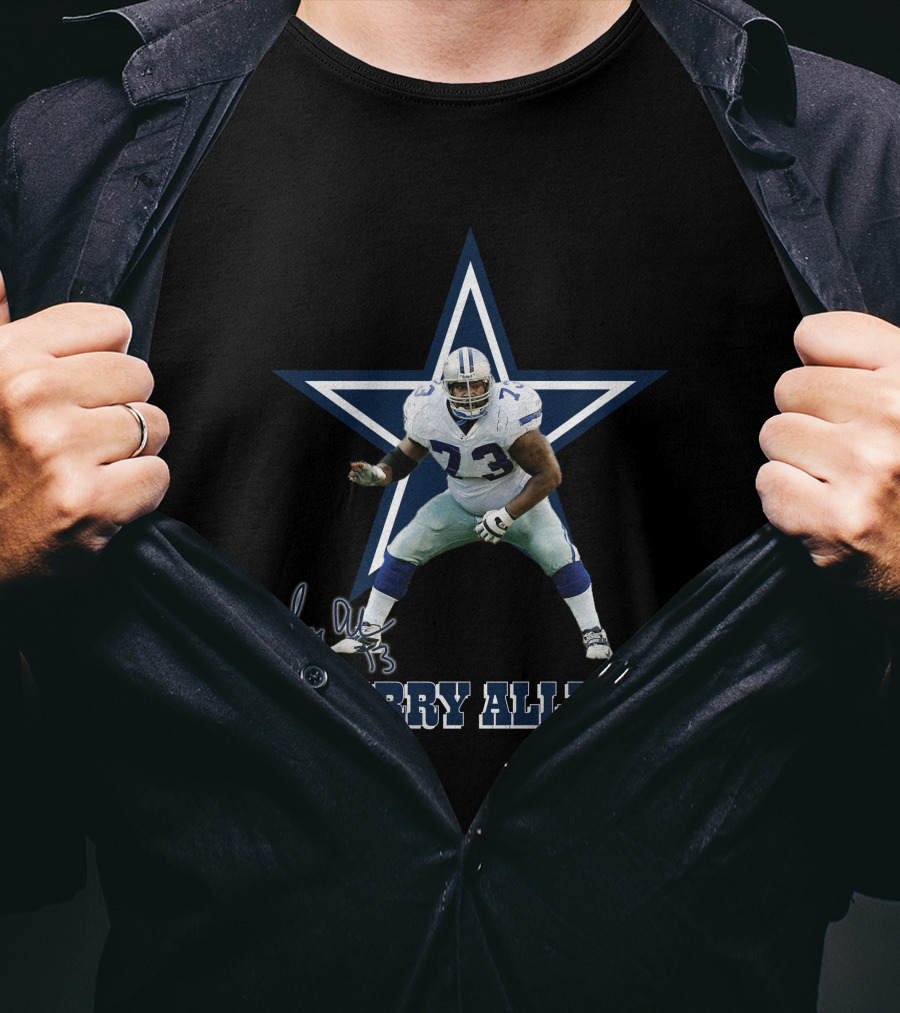Dallas Cowboys Legend 08 Larry Allen Star Signature T-Shirt