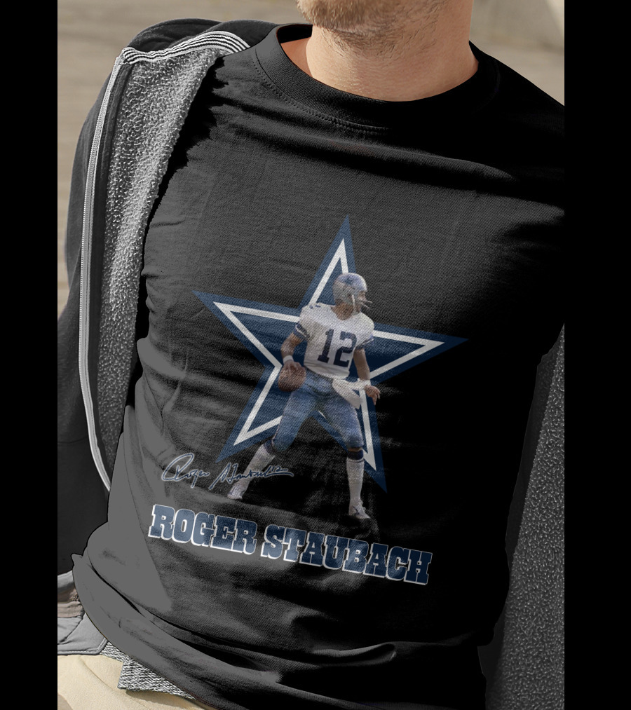 Roger Staubach Dallas Cowboys Legend 12 Star T-Shirt
