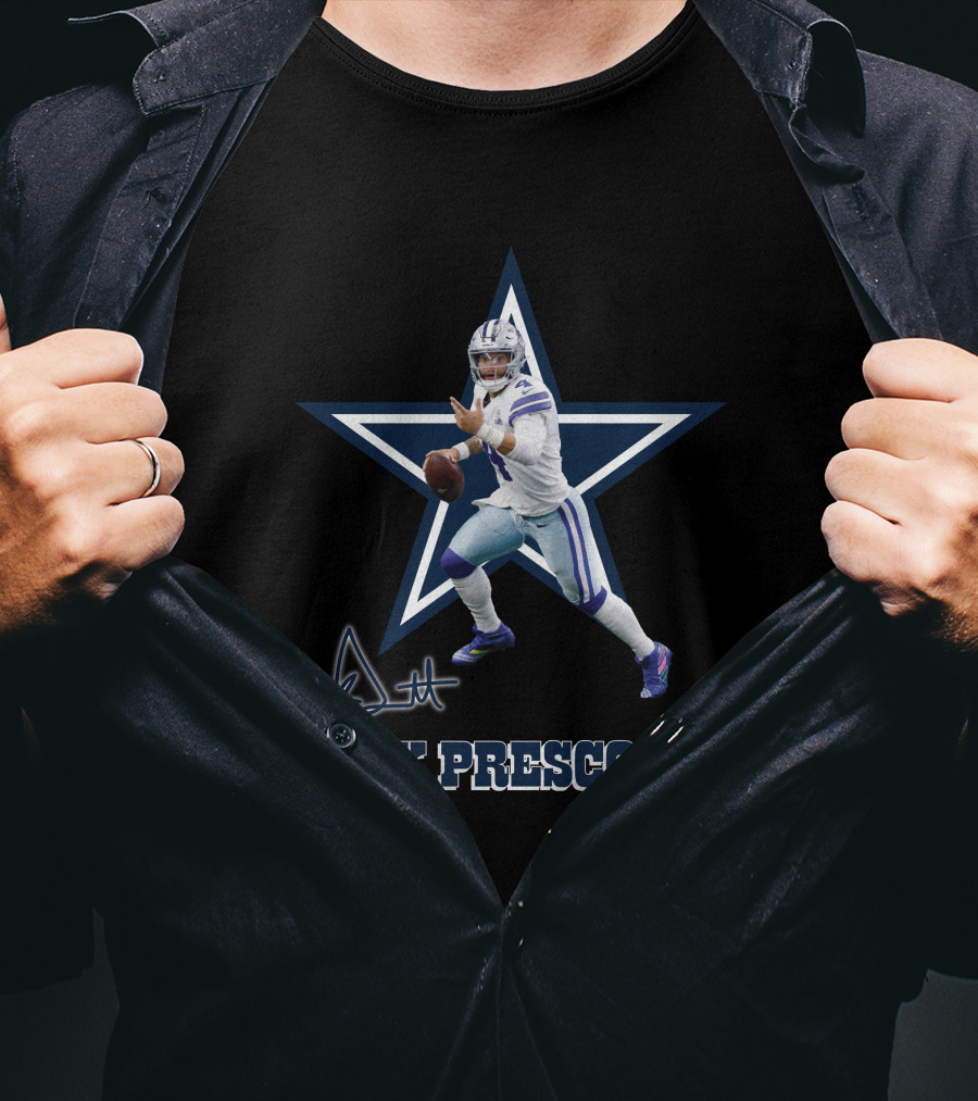 Dak Prescott Dallas Cowboys Star Signature T-Shirt