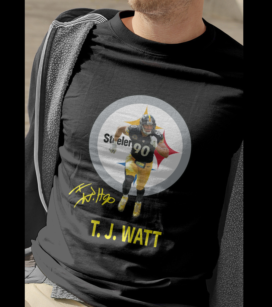 Pittsburgh Steelers T.j. Watt 90 Player Signature T-Shirt