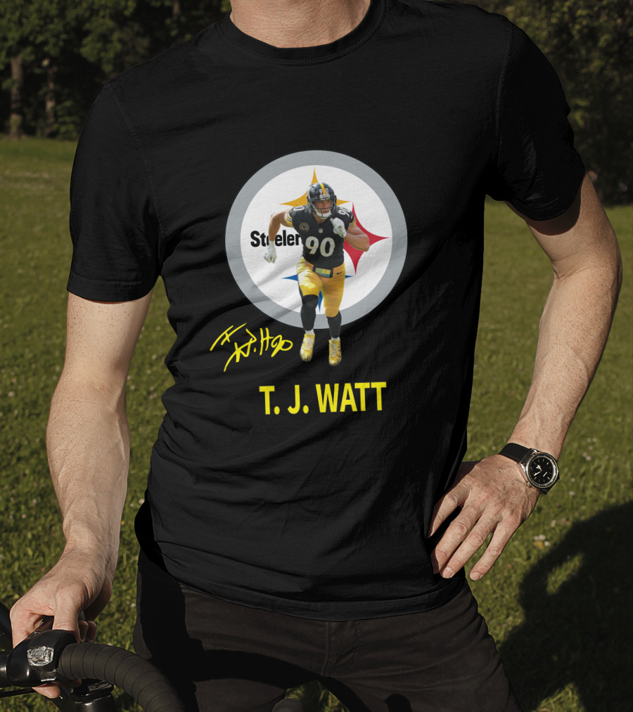 Pittsburgh Steelers T.j. Watt 90 Player Signature T-Shirt