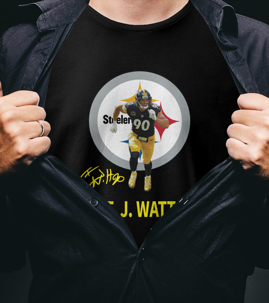 Pittsburgh Steelers T.j. Watt 90 Player Signature T-Shirt