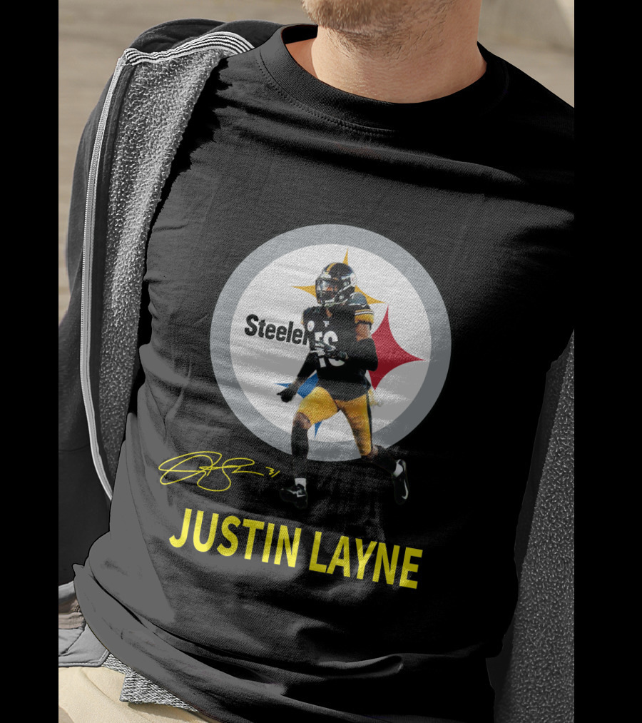 Steelers Justin Layne 31 Player Signature T-Shirt