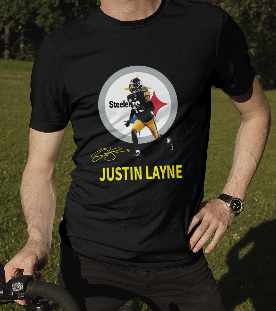 Steelers Justin Layne 31 Player Signature T-Shirt