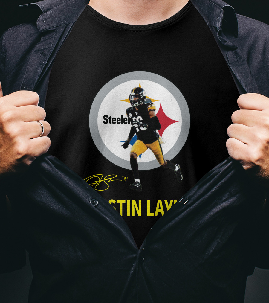 Steelers Justin Layne 31 Player Signature T-Shirt