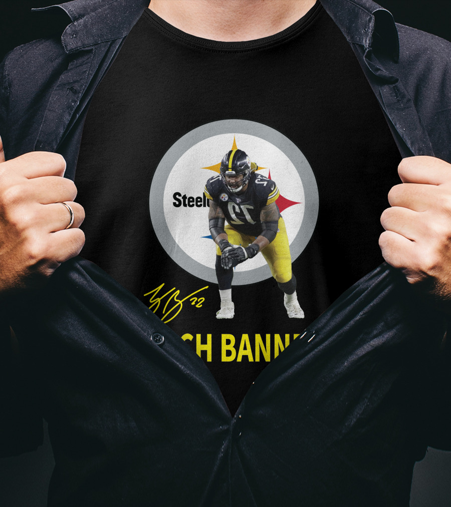Steelers Zach Banner 72 Signature Pittsburgh Football T-Shirt