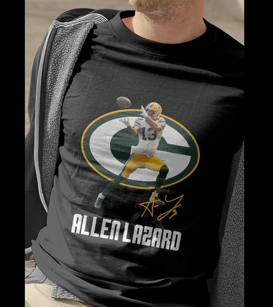 Green Bay Packers Allen Lazard 13 Oval Logo Football Catch T-Shirt
