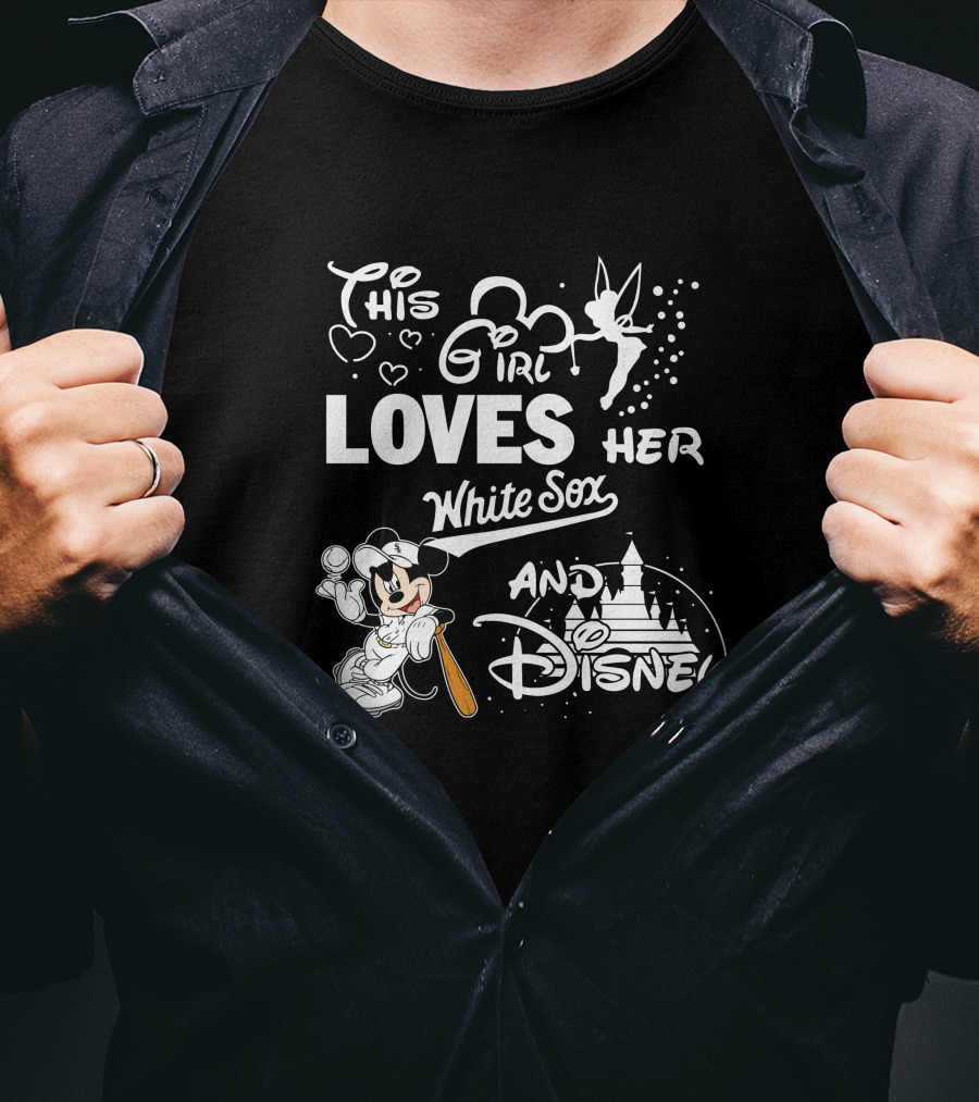 This Girl Loves Her White Sox And Disney Mickey T-Shirt