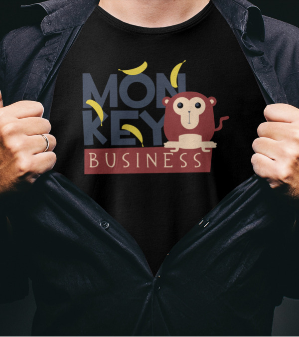 Monkey Business Funny Chimp Ape Gorilla Bananas T-Shirt