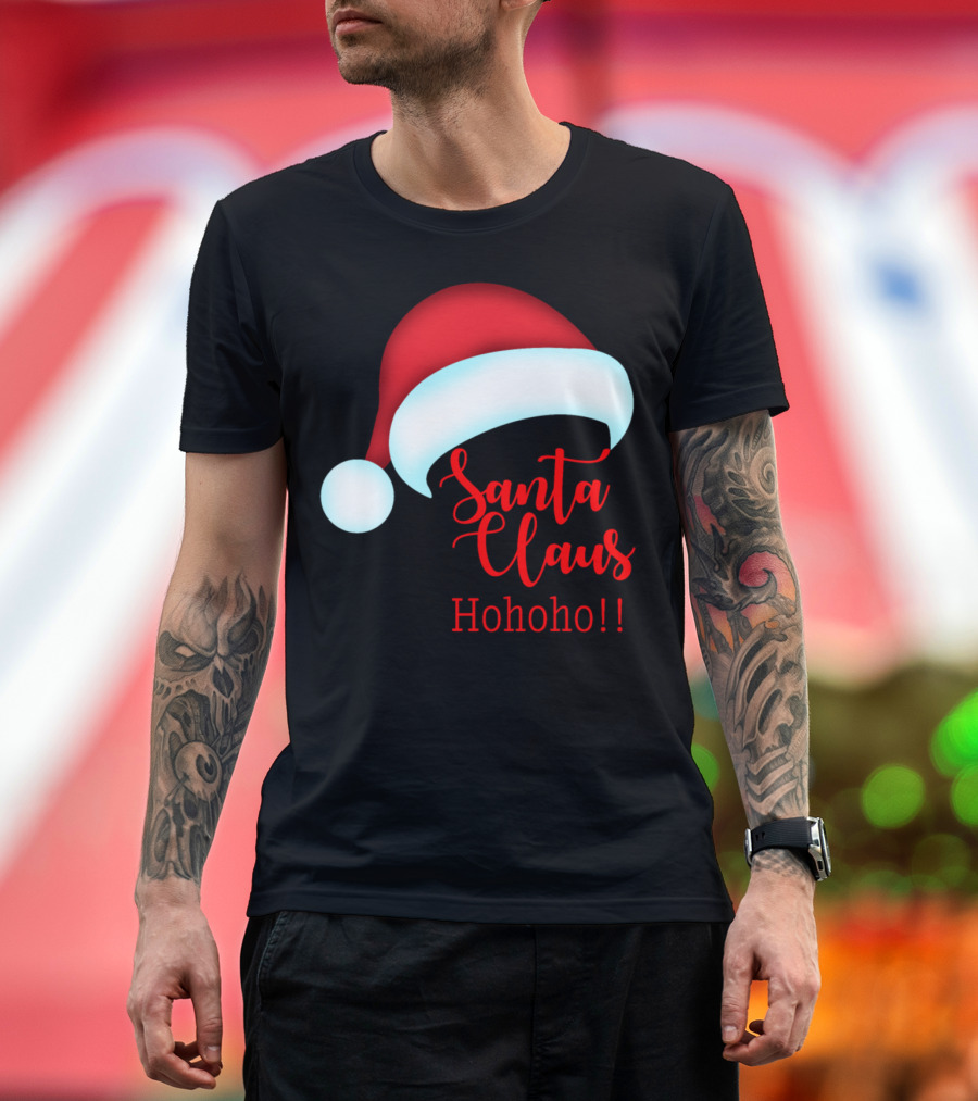 Santa Claus Hohoho Merry Christmas Eve Holiday Joy T-Shirt
