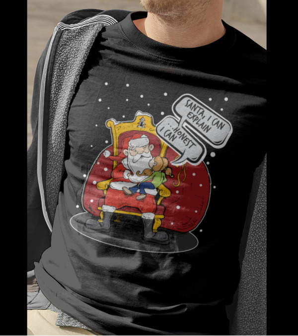 Santa I Can Explain Honest Sitting Fun Snowflake Bag Chair T-Shirt
